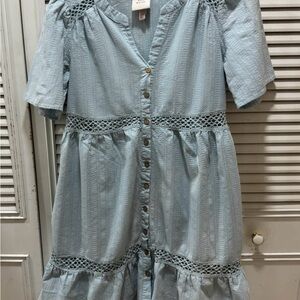 Knox Rose Sky Blue Textured Top